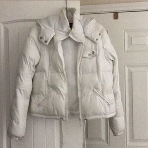 **SALE** U. S. Polo White-hooded puffer jacket.